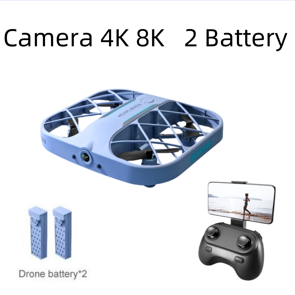 Drone Camera Night Vision - JJRC H107 FPV RCドローン（バッテリー2個付き）、8K/4Kカメラ搭載クアッドコプター、リモコン付きドローン、クリスマスプレゼントに最適