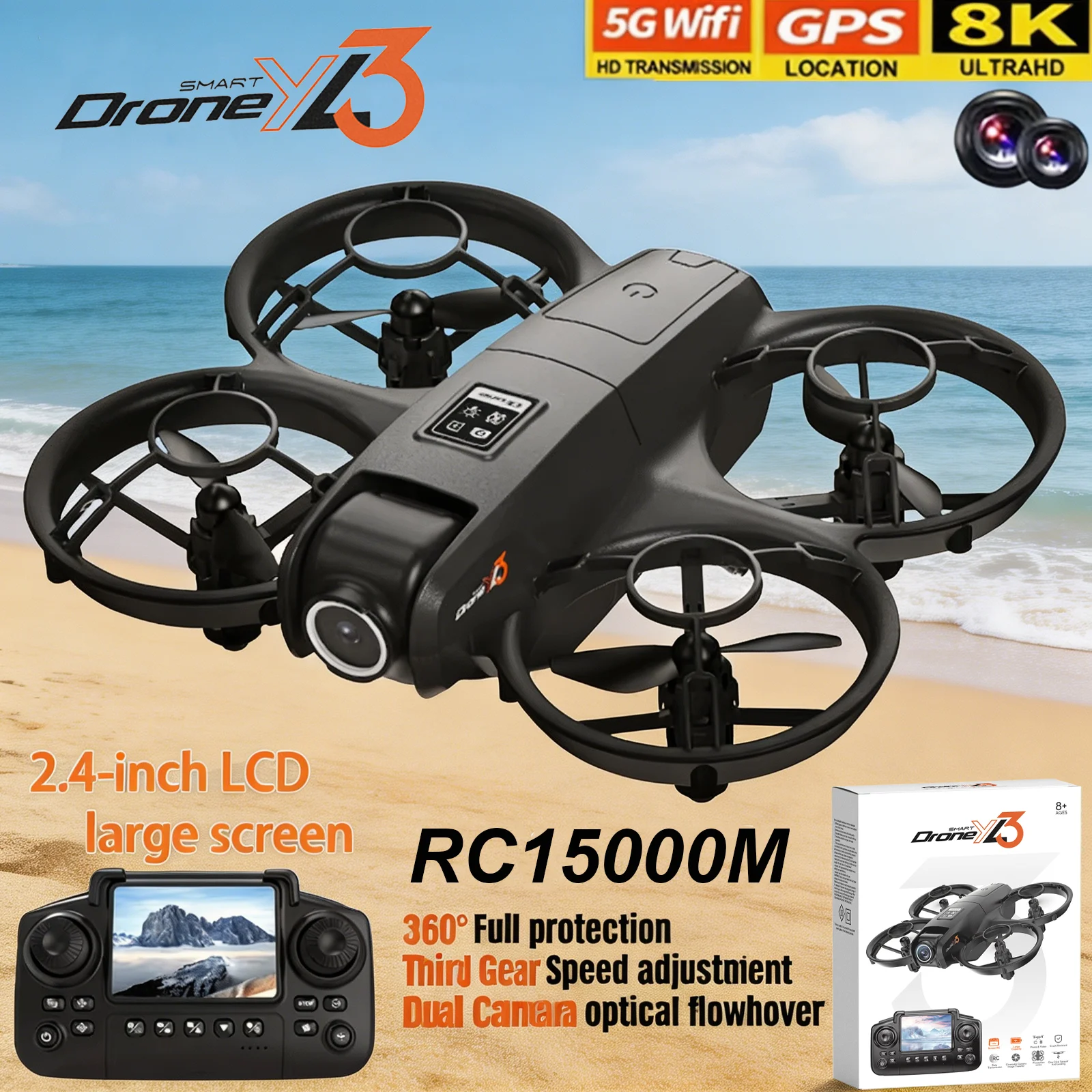 新型YL3 RCドローン 8K 1080P広角デュアルHDカ - Drone Camera Night Vision のレビューと価格